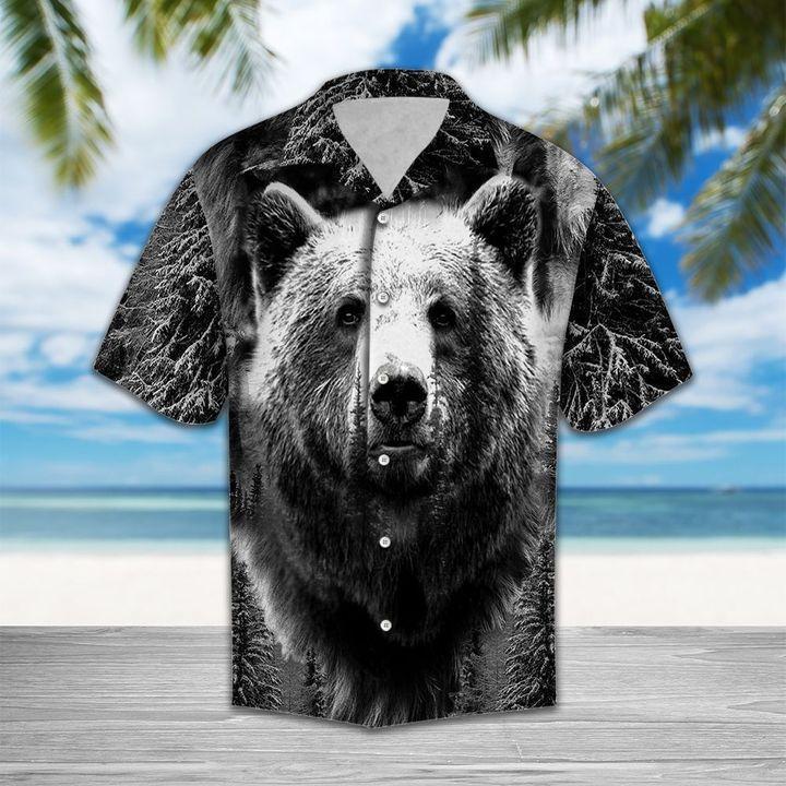 Wild Bear Grey Amazing  Hawaiian Shirt Pre10398