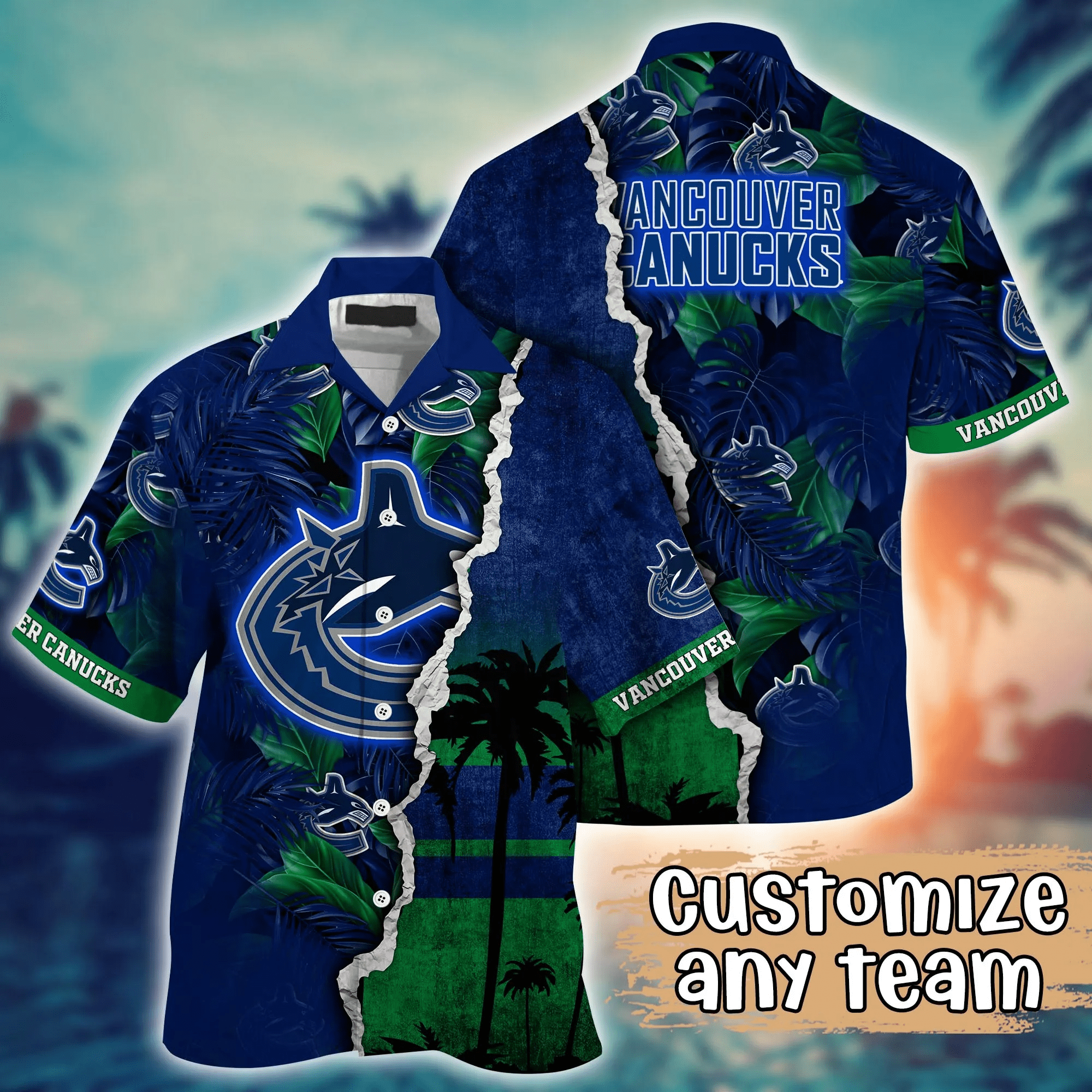 Vancouver Canucks Nhl Hawaiian Shirt Custom Mid-Year Aloha Shirt