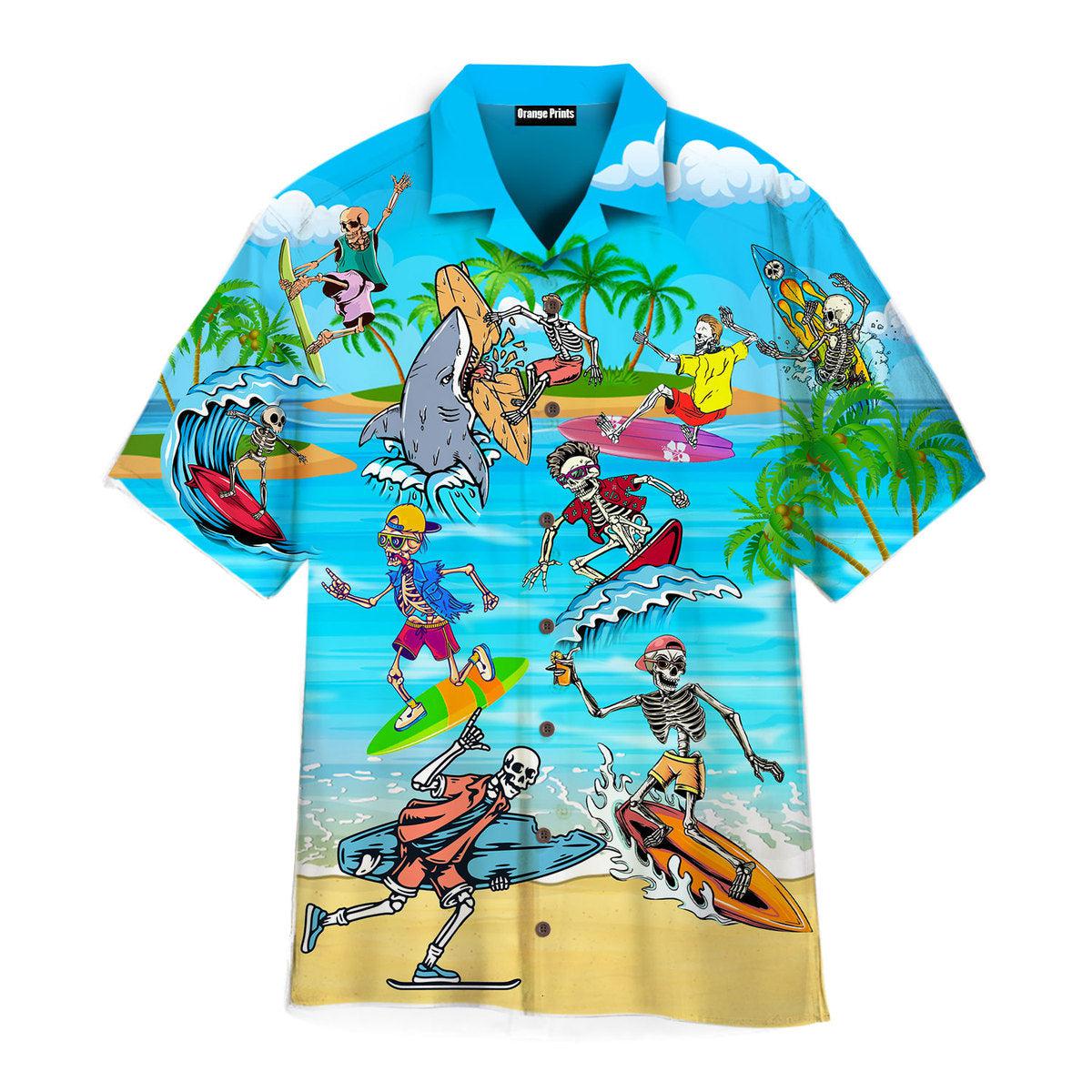 Skull Surfing In Summer Hawaii Shirt For Men Women Ha43183