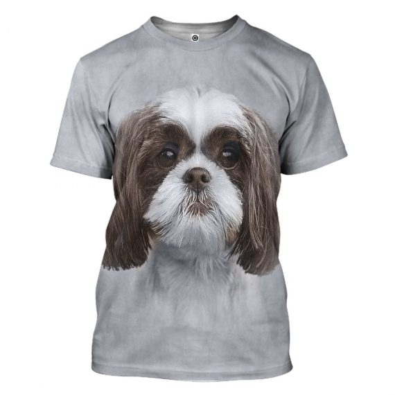 3D Shih Tzu Dog All Over Print Unisex Tshirt For Dog Lovers