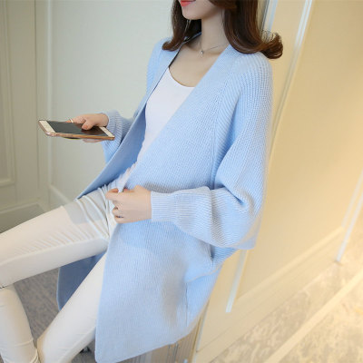 2020 Long Cardigan Women Sweater Autumn Winter Bat Sleeve Knitted Sweater Femme Jacket Loose Ladies Sweaters Cardigans New alx