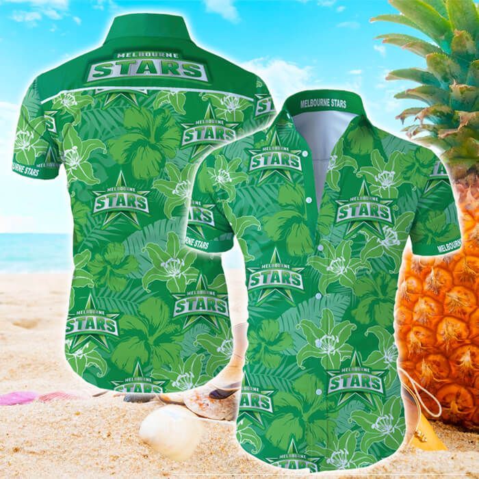 Melbourne Stars Hawaii Shirt Tropical Flower Short Sleeve Slim Fit Body Ha13703