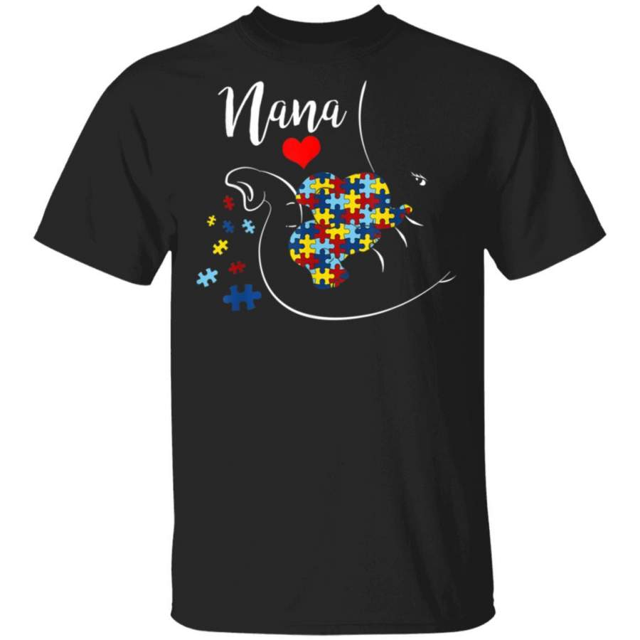 Nana Elephant Autism Awareness Nana Autism unisex T-shirt full size