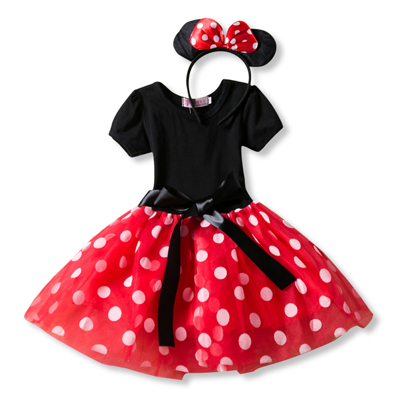 Summer Baby Girls Dress Mouse Dresses for Girls Princess Christmas Dress Birthday Party Children Clothes Kids Costume Bow Casual alx