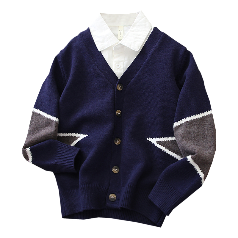 Baby Kids Boys’ Sweater Coat thin Big Boys’ Cotton Children’s V-neck Single Breasted Knitted Cardigan 2-12Y alx