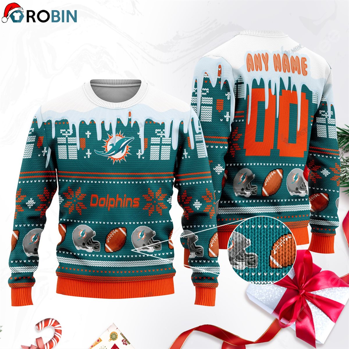 Miami Dolphins Football Gift For Fan Ugly Wool Sweater Christmas Sweatshirt Swt156