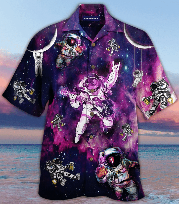 Buy Lets Rock Astronaut Unisex Hawaii Aloha Shirts Hl Ha43760