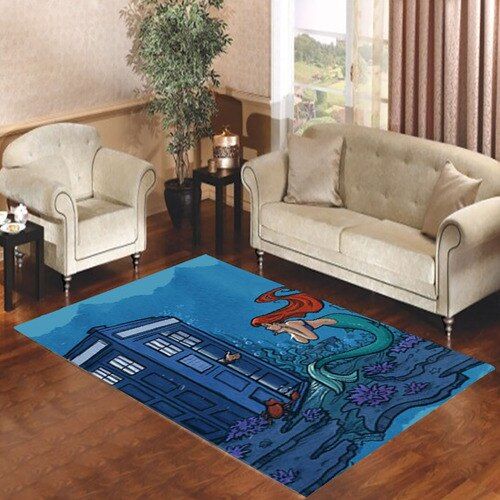 Ariel Mermaid Tardis Living Room Carpet Rugs