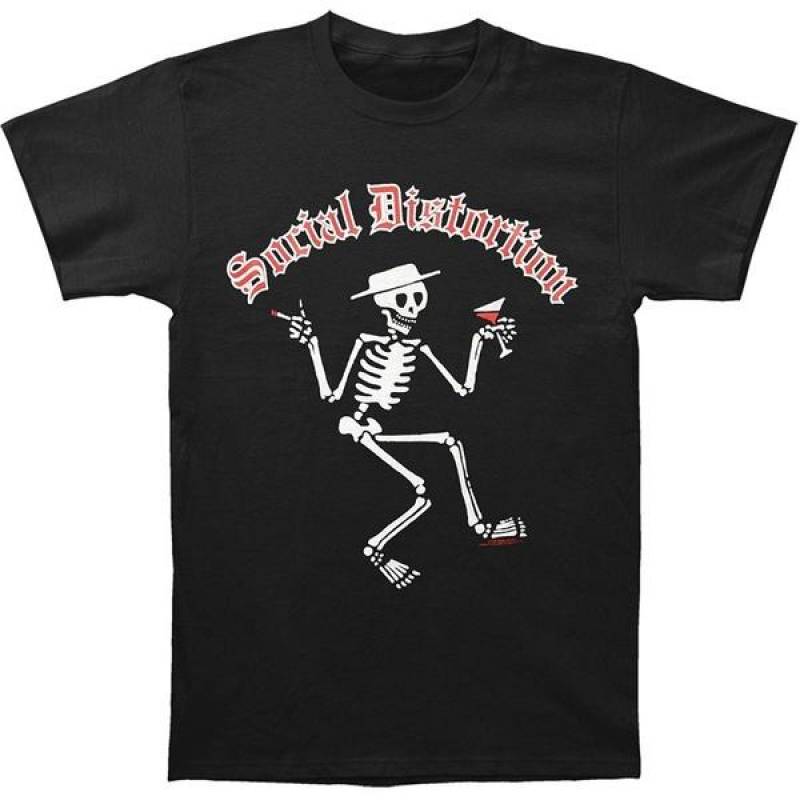 Social Distortion Men’S Skelly T-Shirt Black Cotton Short Sleeve Men’S Funny T Shirt