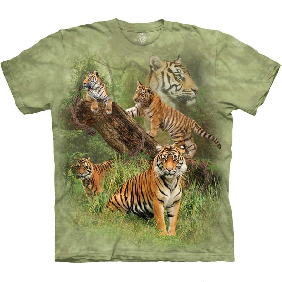 Wild Tiger Collage – Adult Unisex T-Shirt