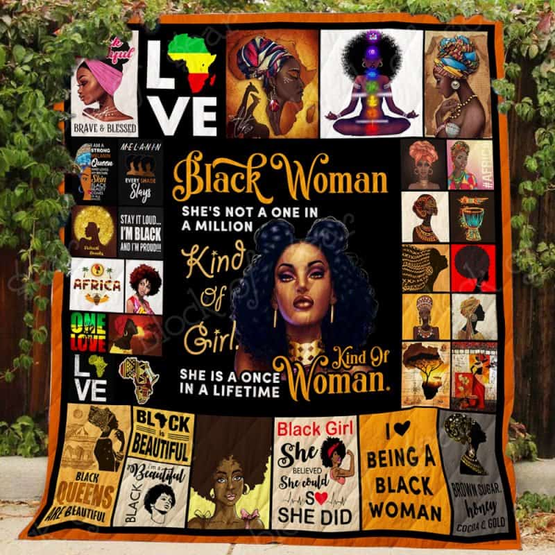 Personalized To My Daughter Black Girl Magic Love Mom Melanin, African American Premium Quilt Blanket Size Throw, Twin, Queen, King, Super King