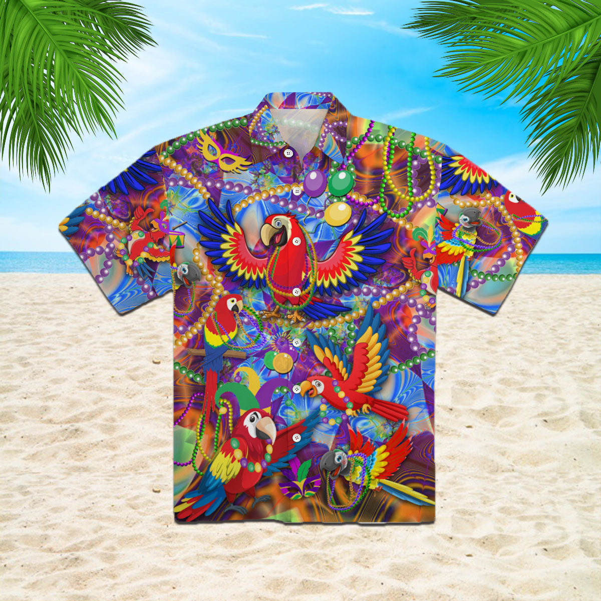 Mardi Gras Parrot Hawaii Shirt For Men Women Ha37128