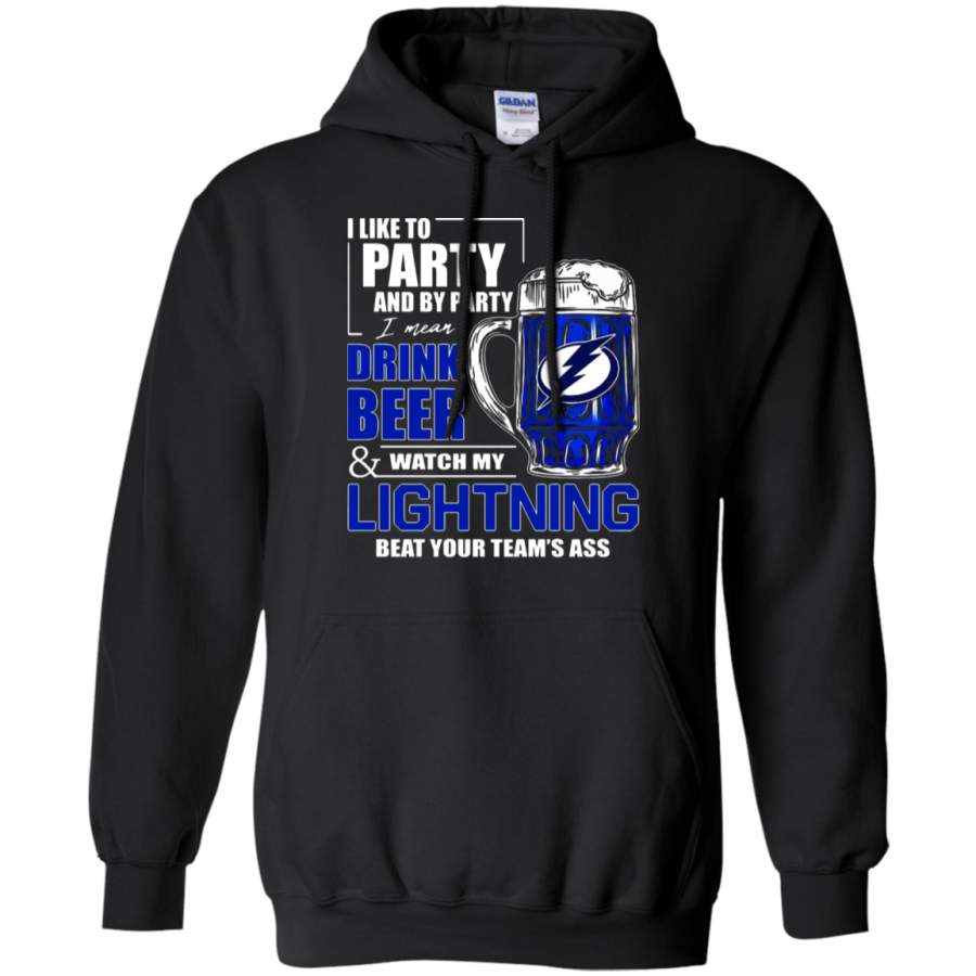 AGR I Like To Drink Beer & Watch My Tampa Bay Lightning Ice Hockey Hoodie