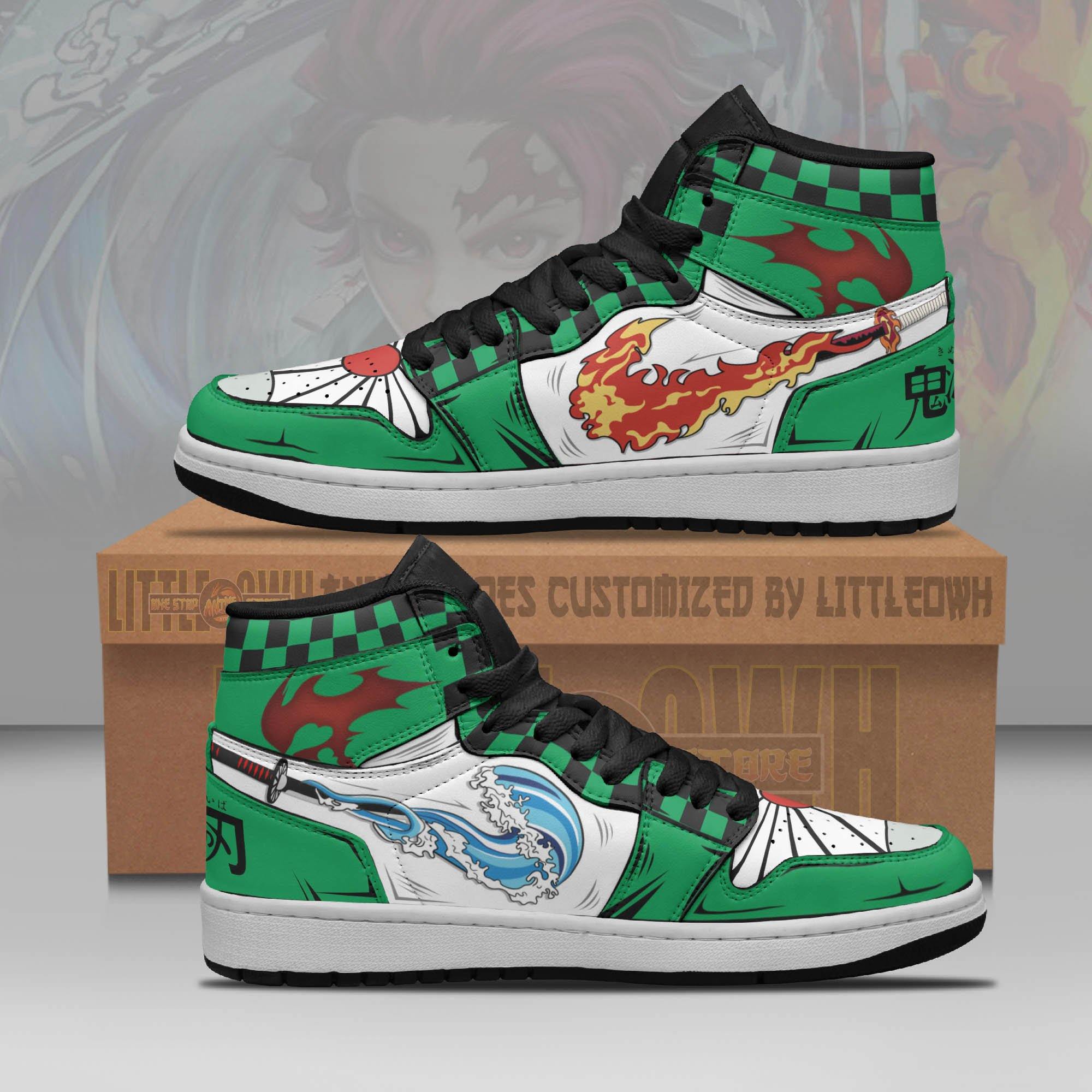 Tanjiro Shoes Demon Slayer Anime Custom Sun And Water Breathing Jd Sneakers