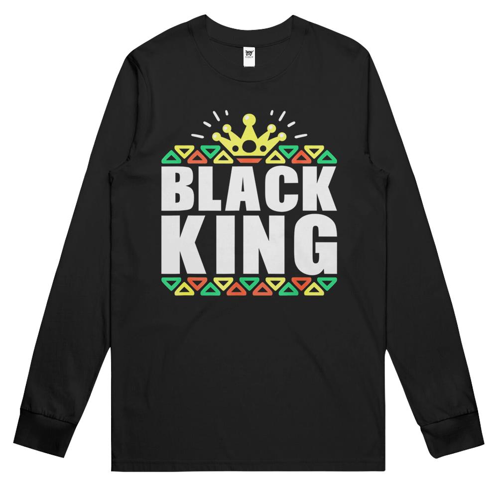 Black History For Men Boys Kids Black King African Pride Long Sleeve T Shirts