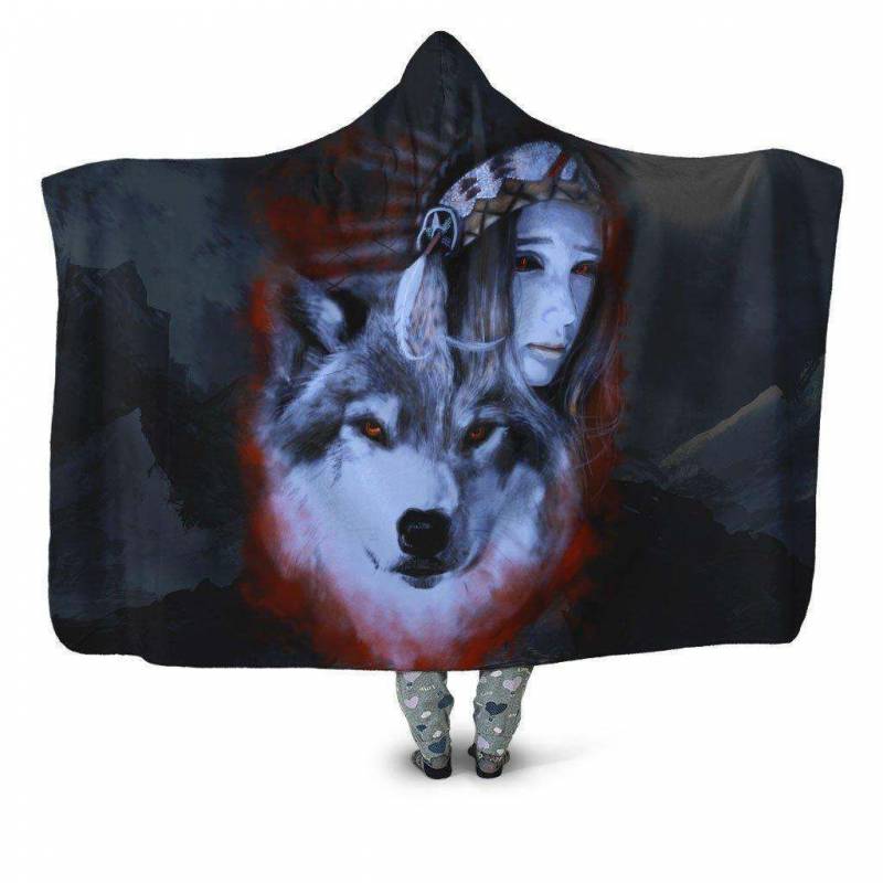 My Wolf My Spirit Hoodie Blanket