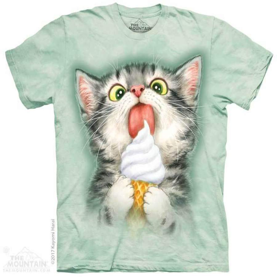 Creamy Cone Kitten Adult T-Shirt