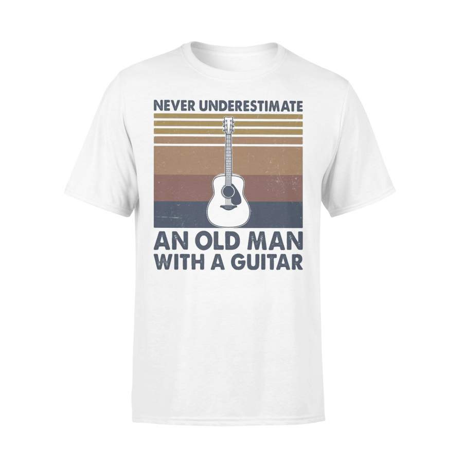 Never Underestimate An Old Man With A Guitar Vintage T-shirt