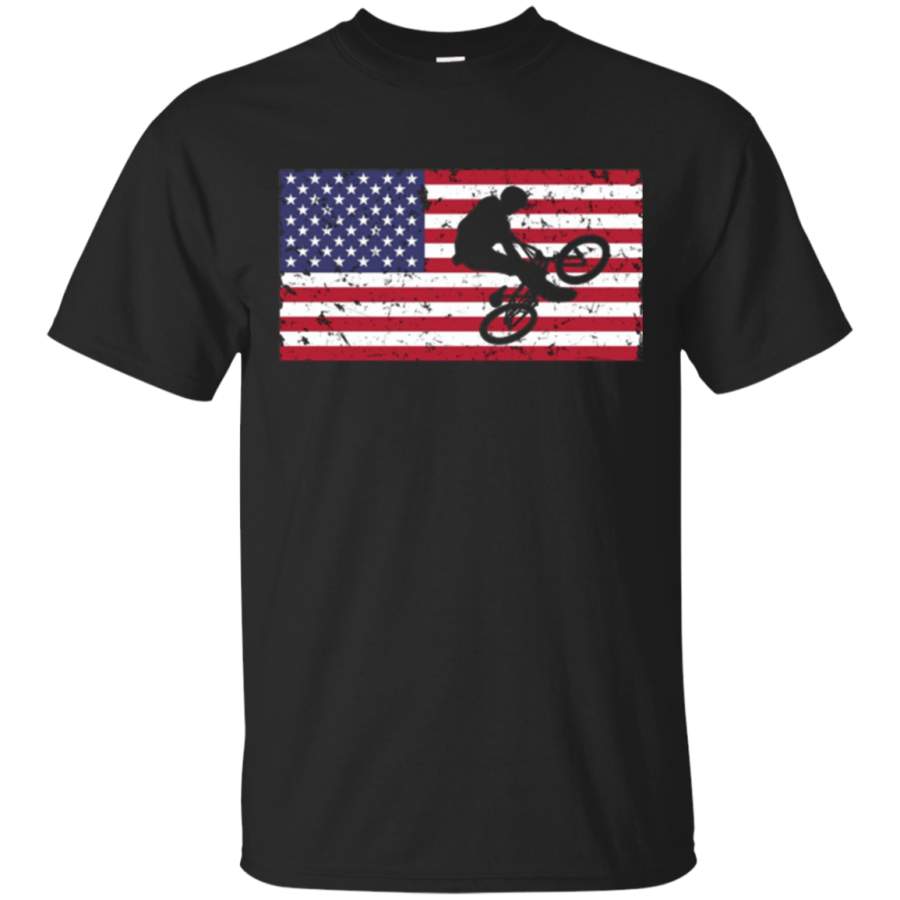 American Flag Bmx T-shirt Vintage Casual Unisex Top Tee