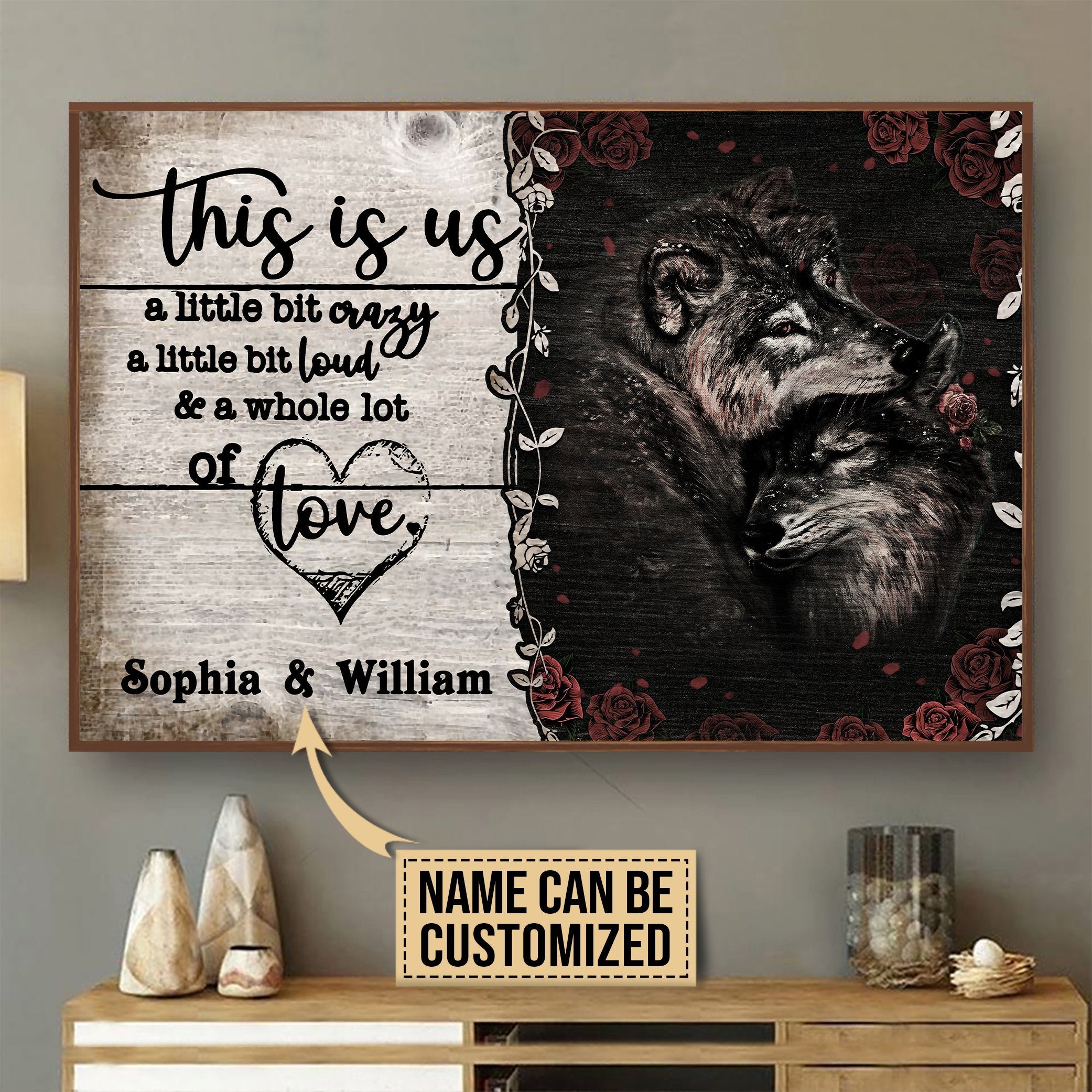 Aeticon Gifts Personalized Wolf Couple Pallet This Is Us Canvas Mom Dad Gift Home Decor