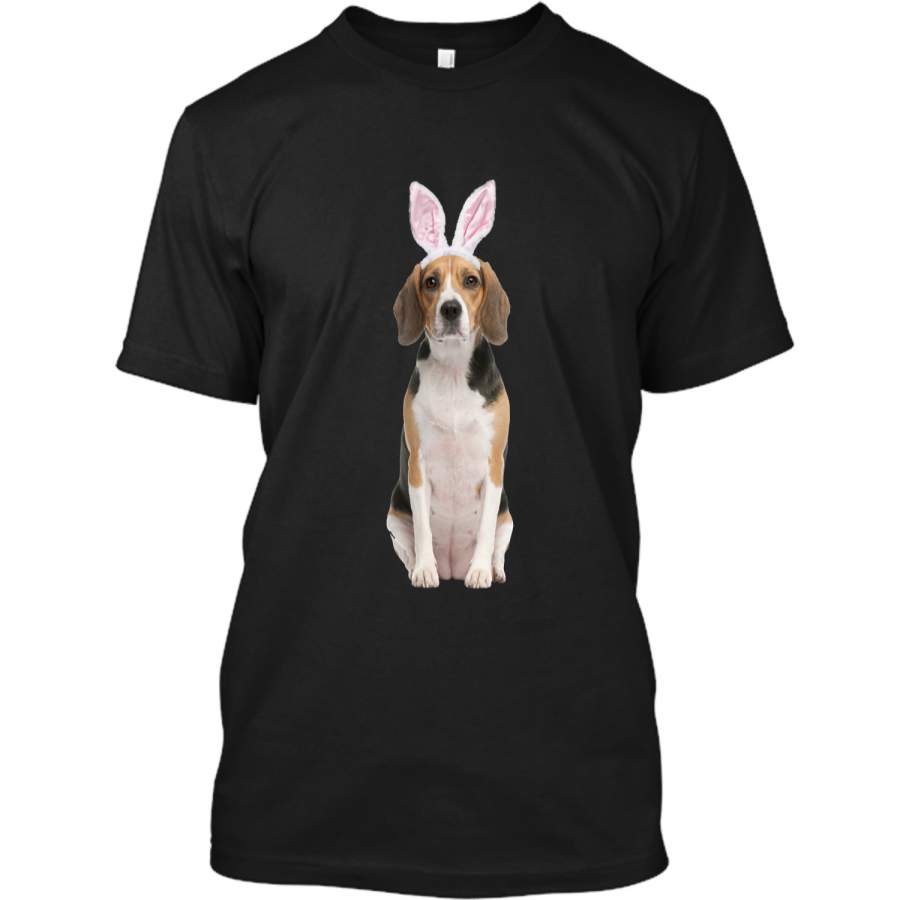 Beagle Wearing Easter Bunny Ears Dog T-Shirt Custom Ultra Cotton