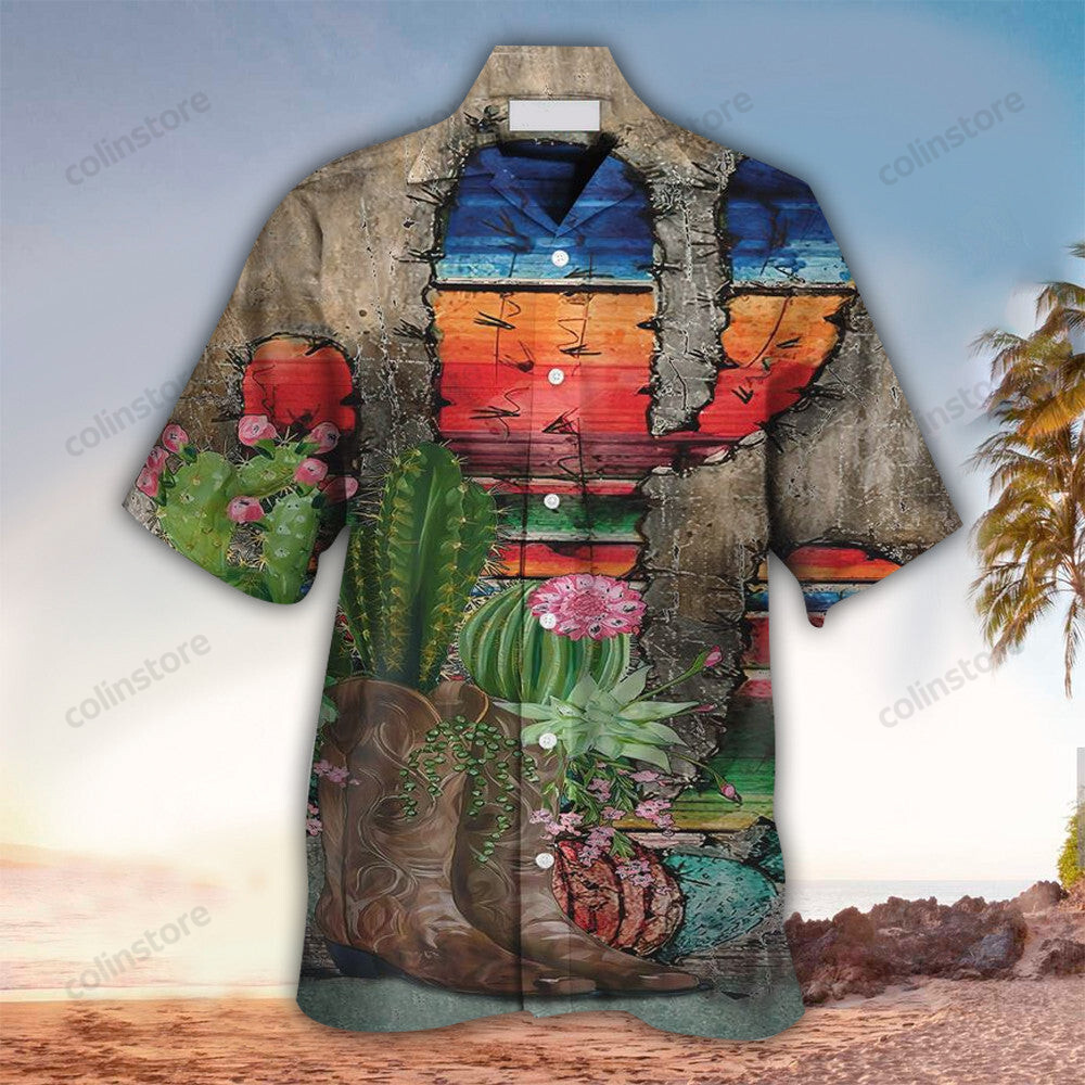 Cactus Hawaii Button Up Shirt Aloha Ha62192