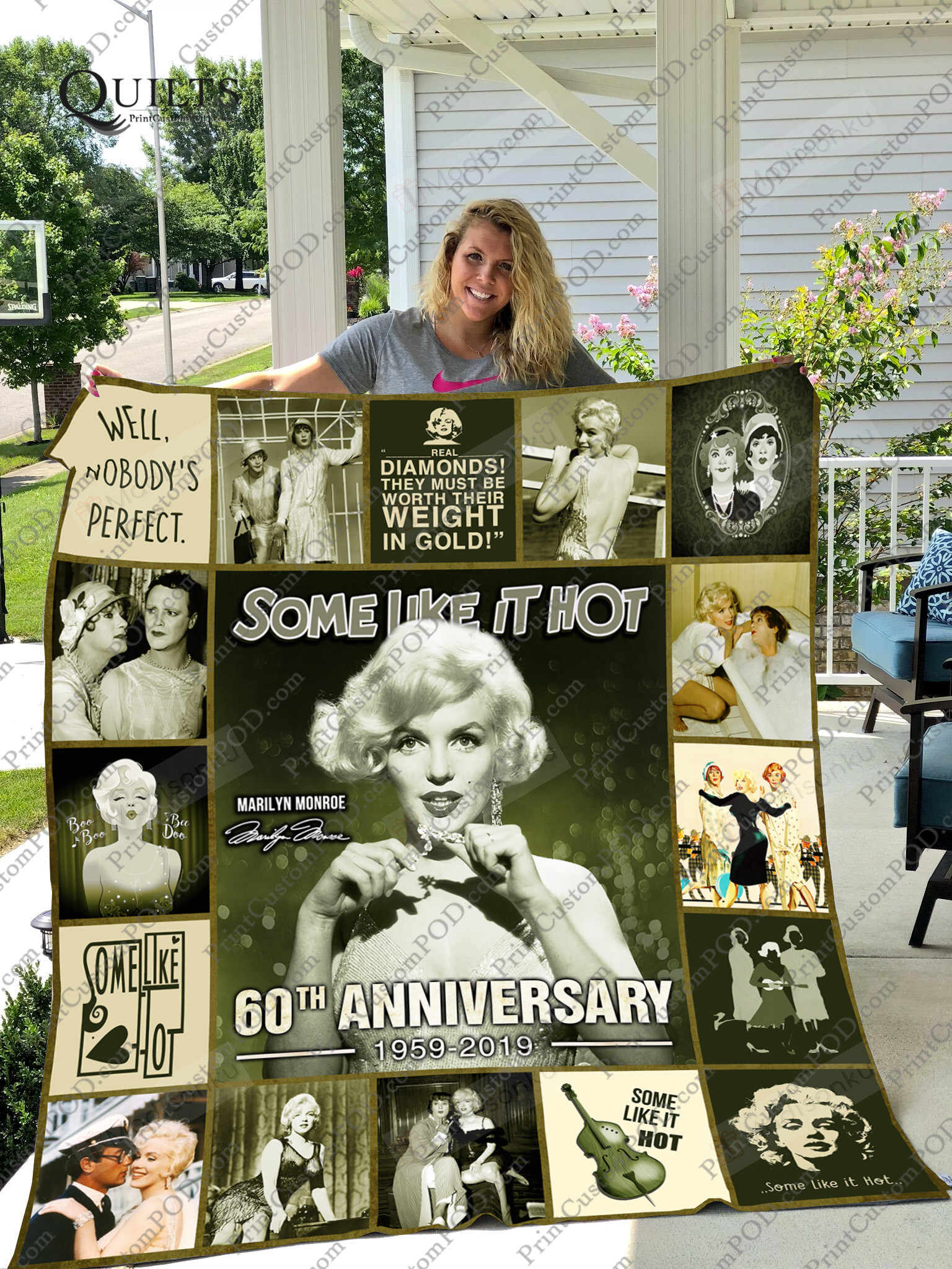 60Th Anniversary Of Marilyn Monroe Quilt Blanket Great Customized Blanket Gifts For Birthday Christmas Thanksgiving