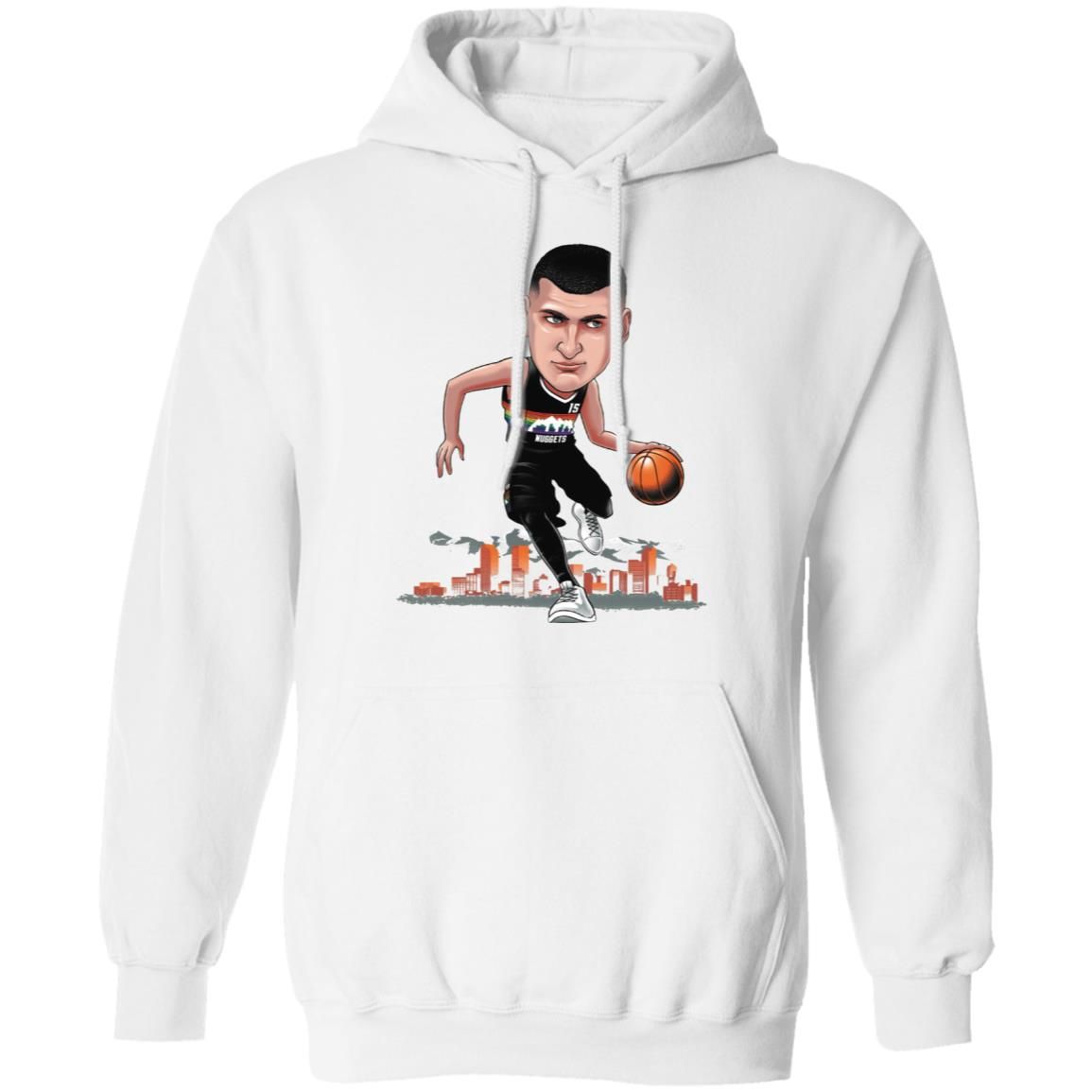 Nuggets Merch Denver Nuggets Nikola jokic Caricature Player White Tees