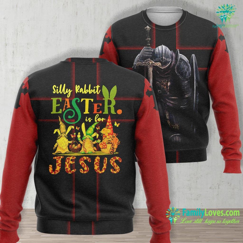 John 18 Gnomes Silly Rabbit Easter Is For Jesus Leopard Gift Jesus Unisex Long Sleeve Sweatshirt All Over Print