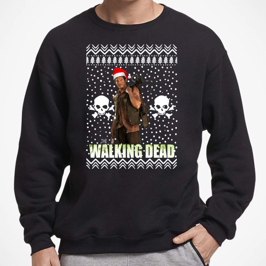 The Walking Dead Daryl Dixon Santa Hat Ugly Christmas Shirt By Vevotee Store