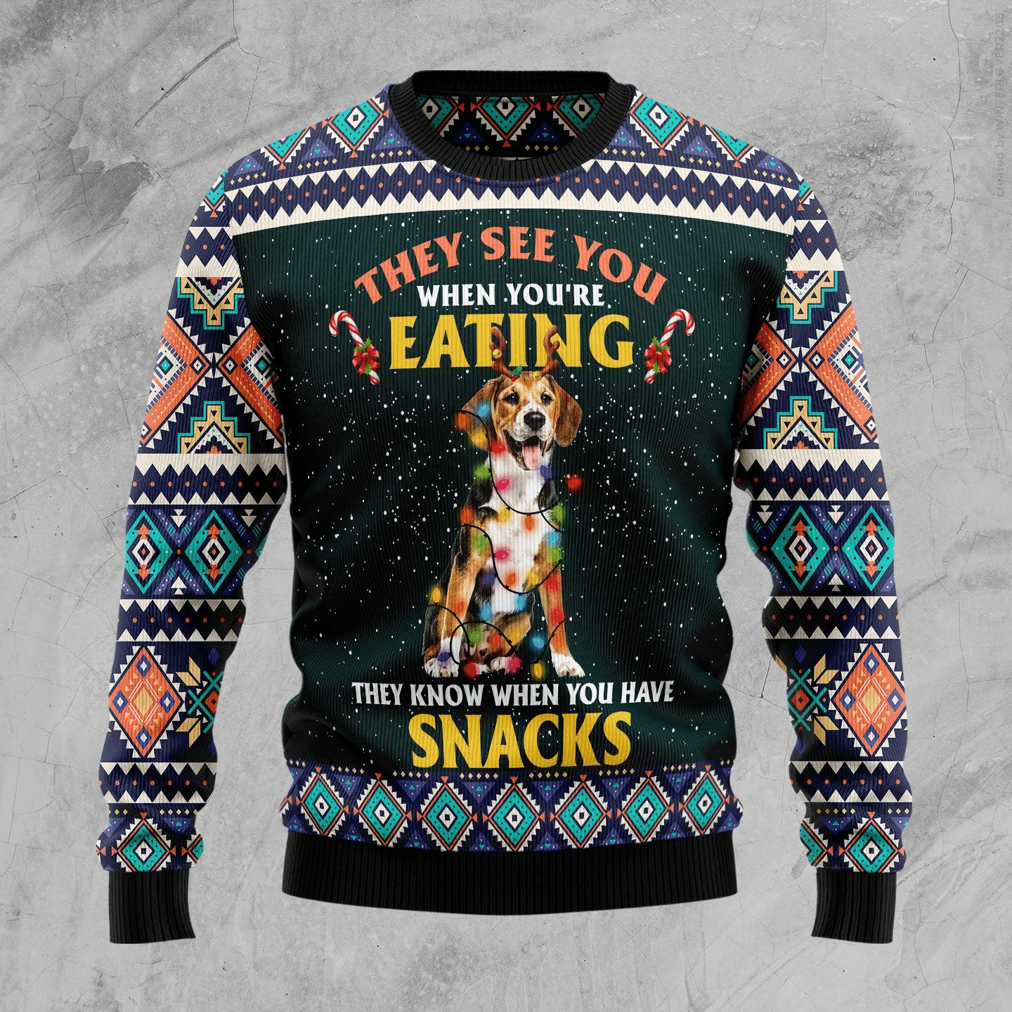 Beagle Snack, Christmas Dog Mom Gift Dog Lover Ugly Christmas Sweater