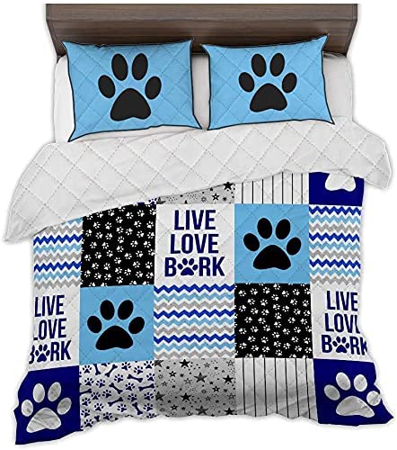 Zbigtee Dog Shape Pattern White Qbs Comfy Funny Bed Quilt Bed Set Bedding Set Animal