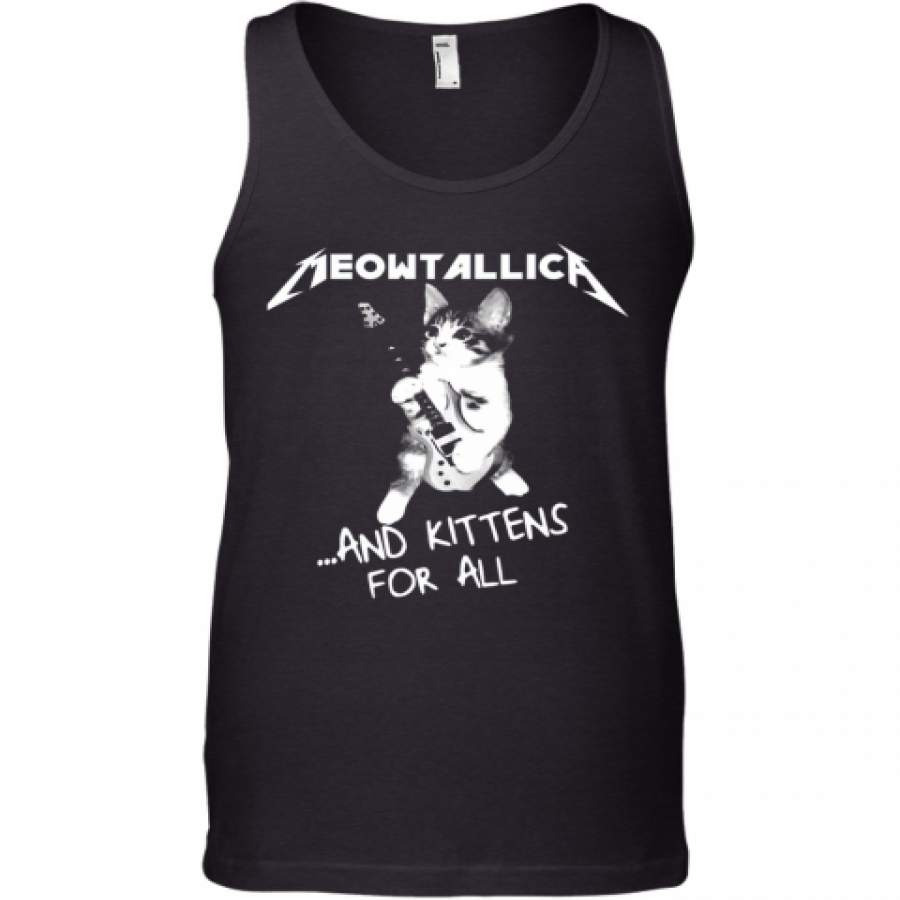 Cat Play Guitar Meowtallica And Kittens For All Tank Top