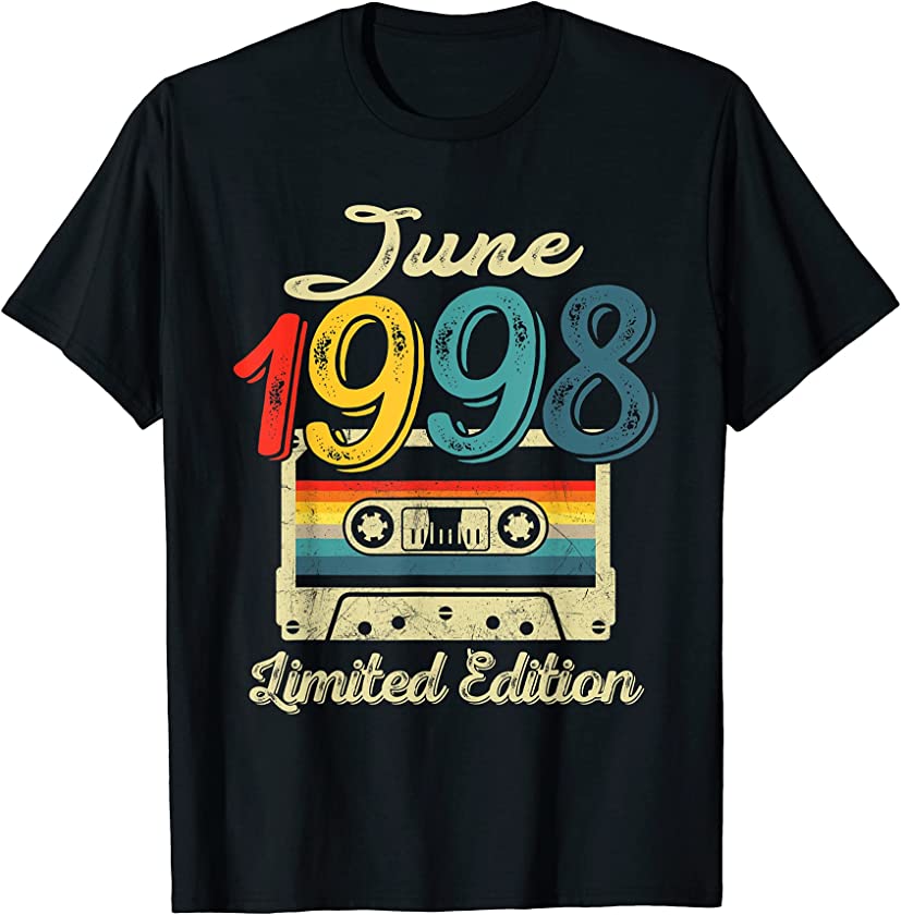 Vintage June 1998 Cassette Tape 23rd Birthday Decorations T-Shirt