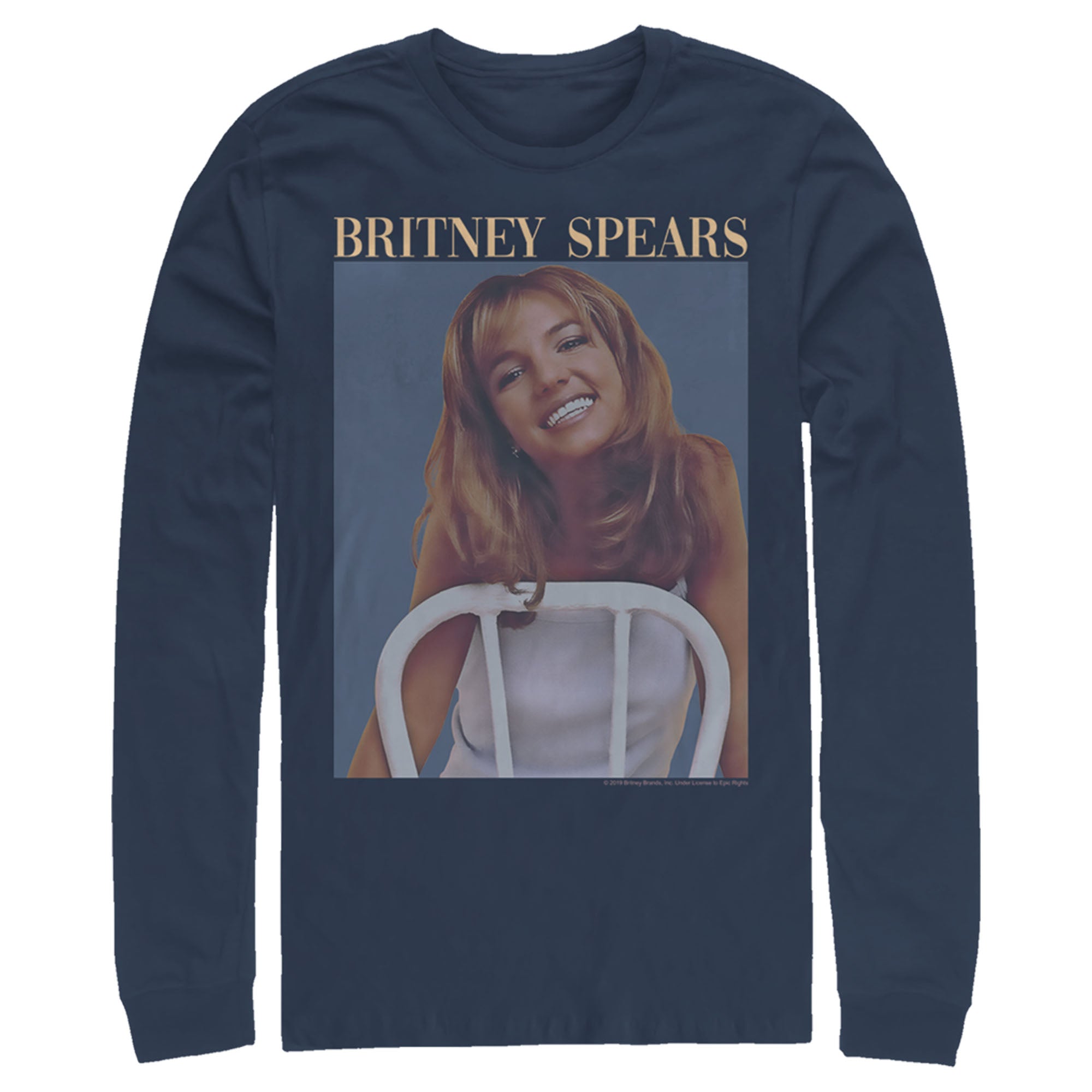 Britney Spears Men’S Faded Smile Poster  Long Sleeve Shirt