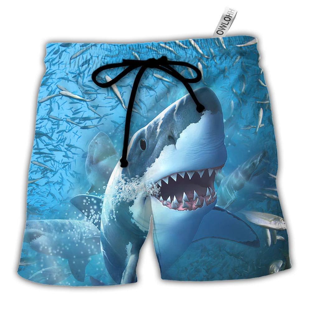 Shark Swims Through Baitfish Shoal Hawaiian Shorts