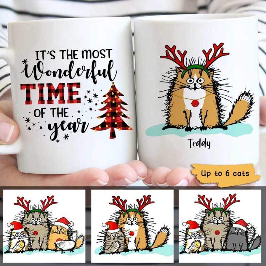 Most Wonderful Time Of The Year Funny Cat Christmas Personalized Mug