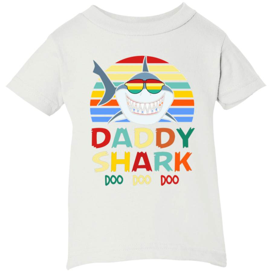 AGR Retro Vintage Daddy Shark Tshirt gift for Father Infant Short Sleeve T-Shirt