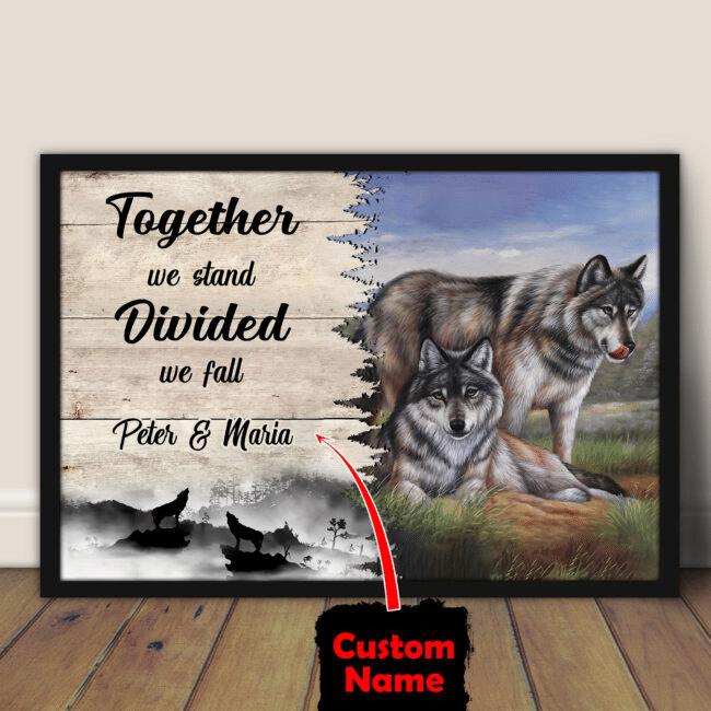 Love Wolf Couple Horizontal Poster HT080105
