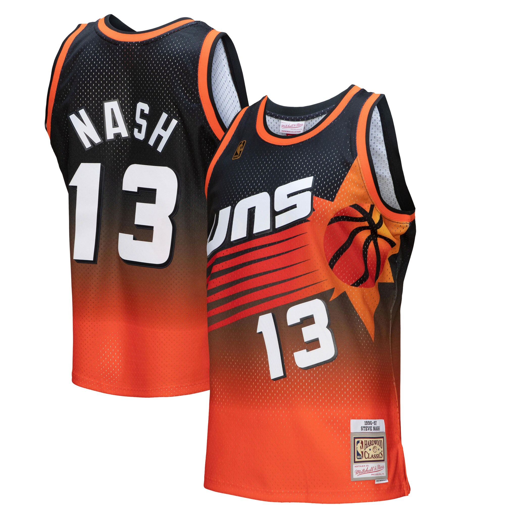 Steve Nash Phoenix Suns Mitchell & Ness 1996/97 Hardwood Classics Fadeaway Swingman Player Jersey – Orange/Black