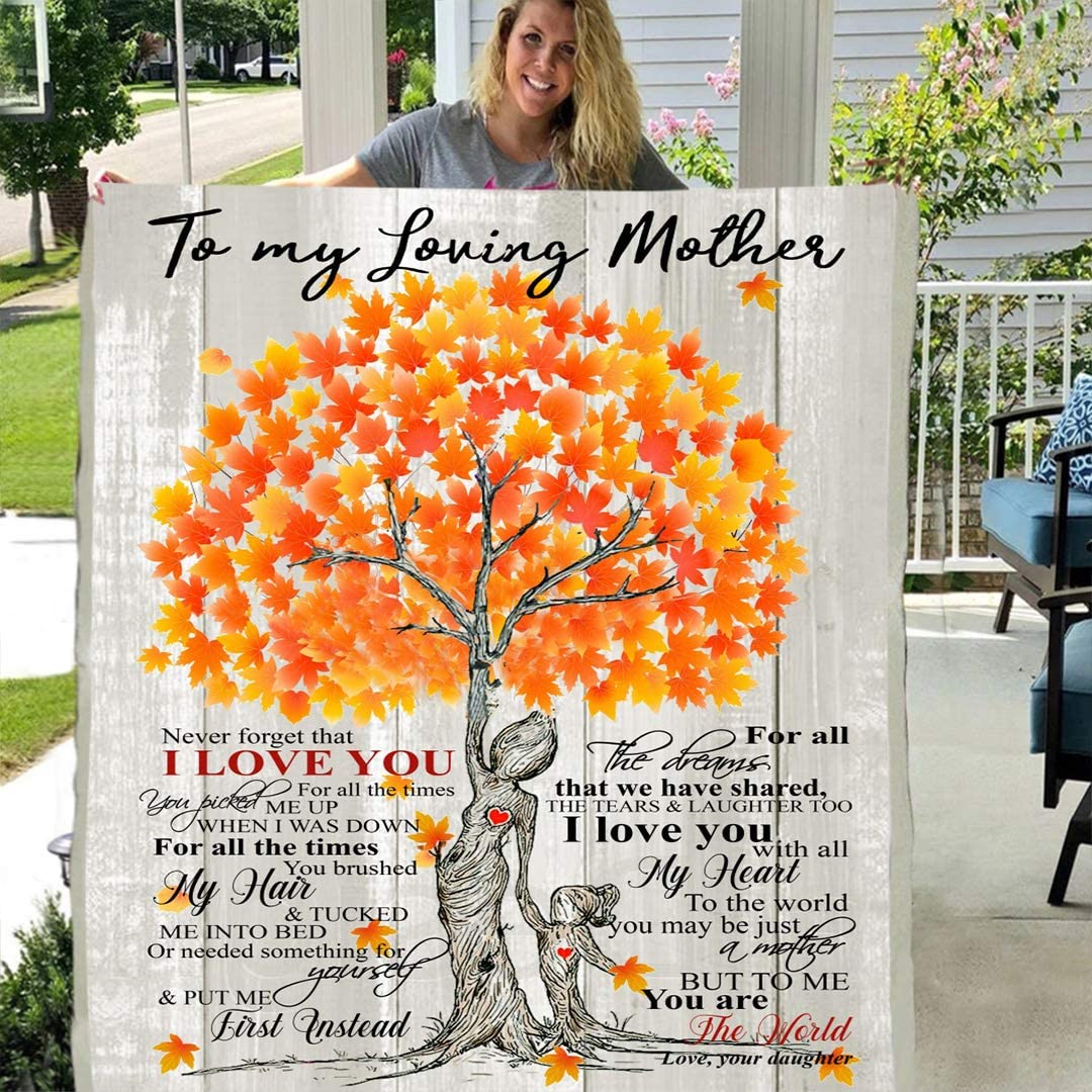 To my mom love you personalized custom 3d custom fleece photo blanket fan gift