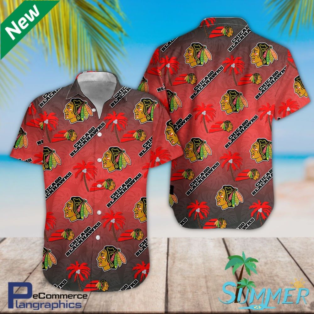 Chicago Blackhawks Aloha Shirt Hawaiian Aloha Shirt Hawaiian Shorts Beach Short Shirt