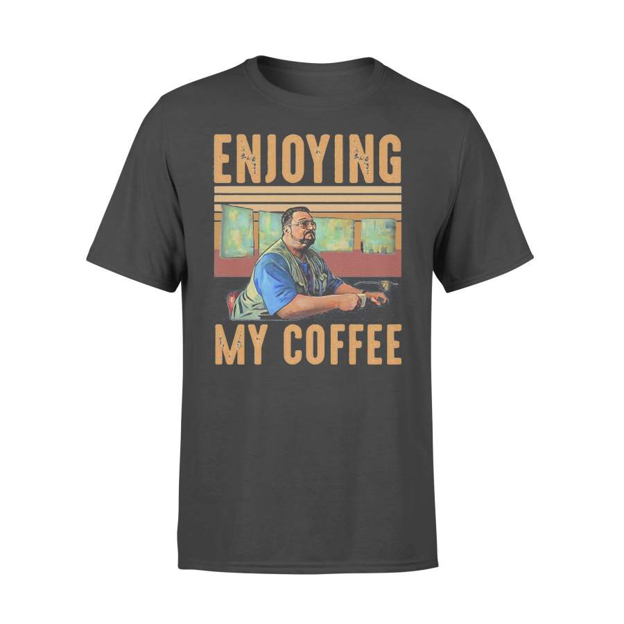 Enjoying My Coffee Man Vintage Retro T-shirt