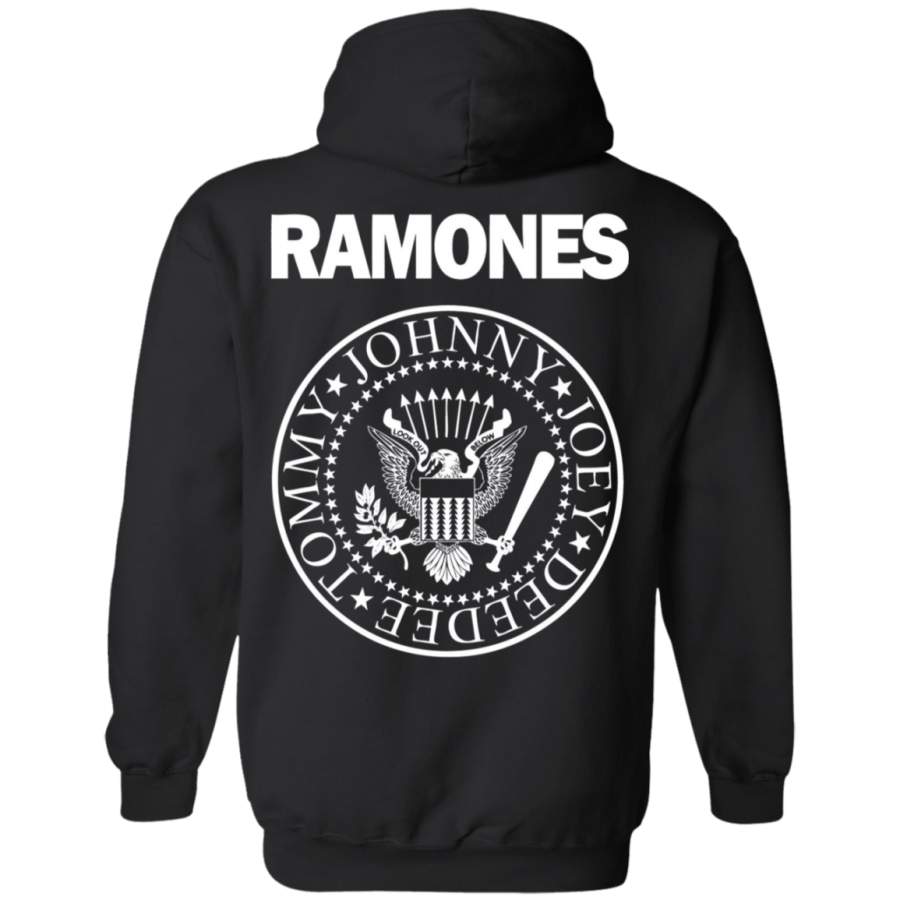 Ramone Tommy Johnny Joey Deedee logo Back print Pullover Hoodie