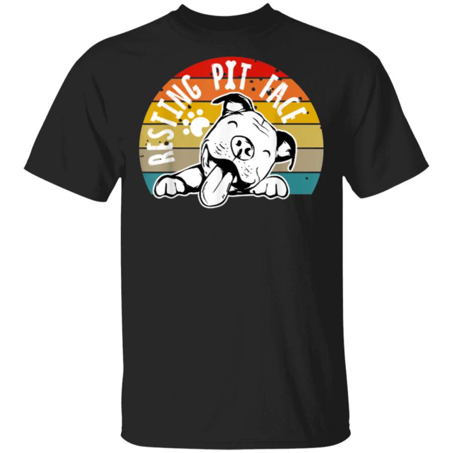 Dog Pitbull Resting Pit Face great gift Vintage G500 Gildan 5.3 oz. T-Shirt