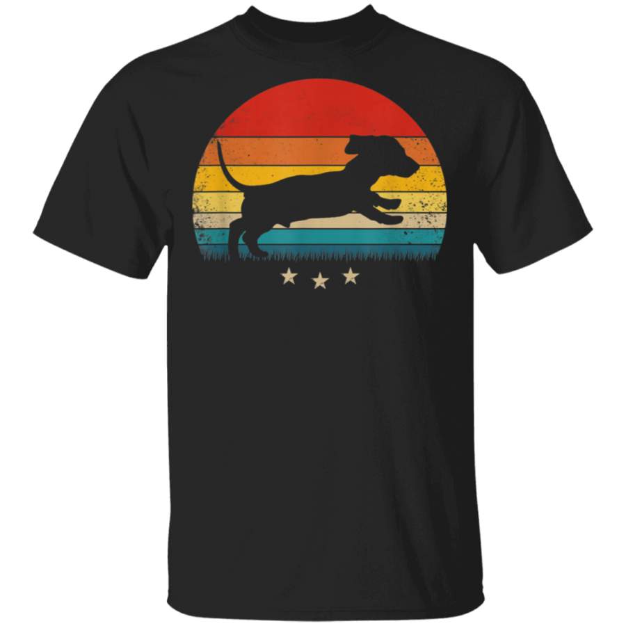 Dachshund Dog Silhouette Retro Sunset TShirt