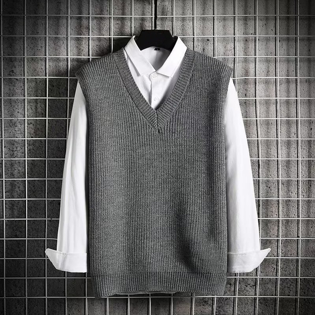 Sweater Vest Men Warm All-match Pure Color Simply Ulzzang Sleeveless Fashion Streetwear Popular Autumn Cable Knitted M – 2XL alx