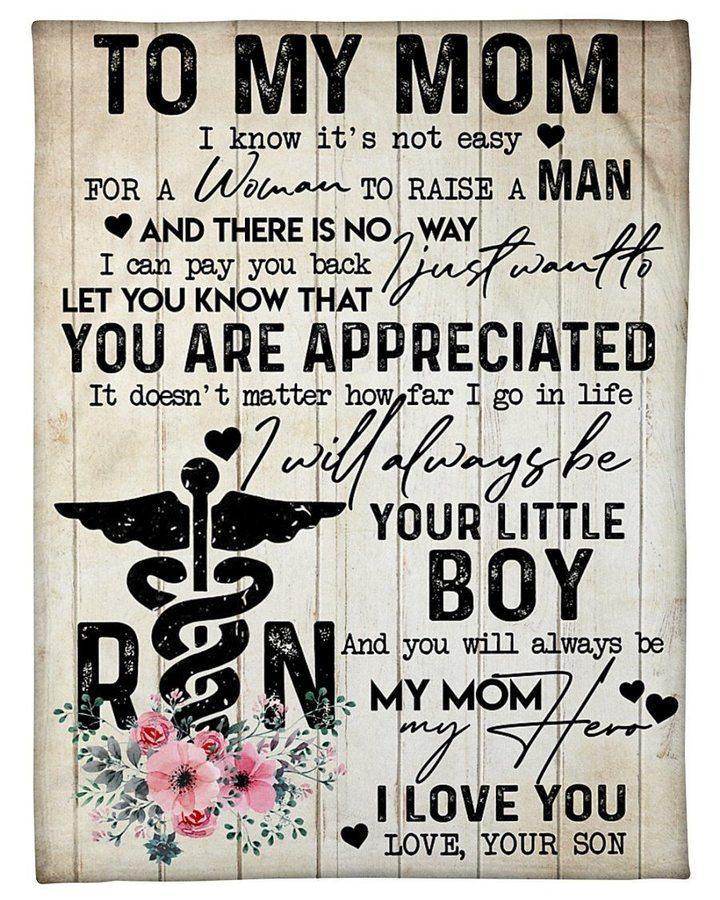 [Personalized Name] Veterinary Symbol Son Gift For Mom Always Be My Hero –  Gift For Mommy, Home Decor, Gift For Family  – Fleece Blanket