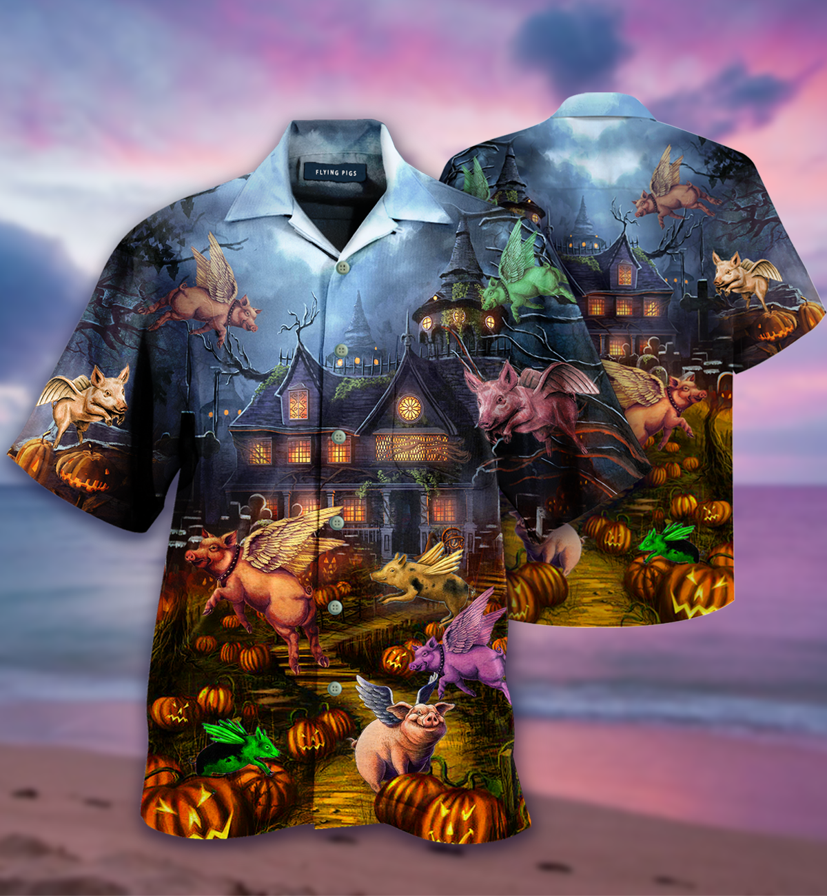 When Pigs Fly Halloween Hawaii Shirt For Men And Women Ha5008