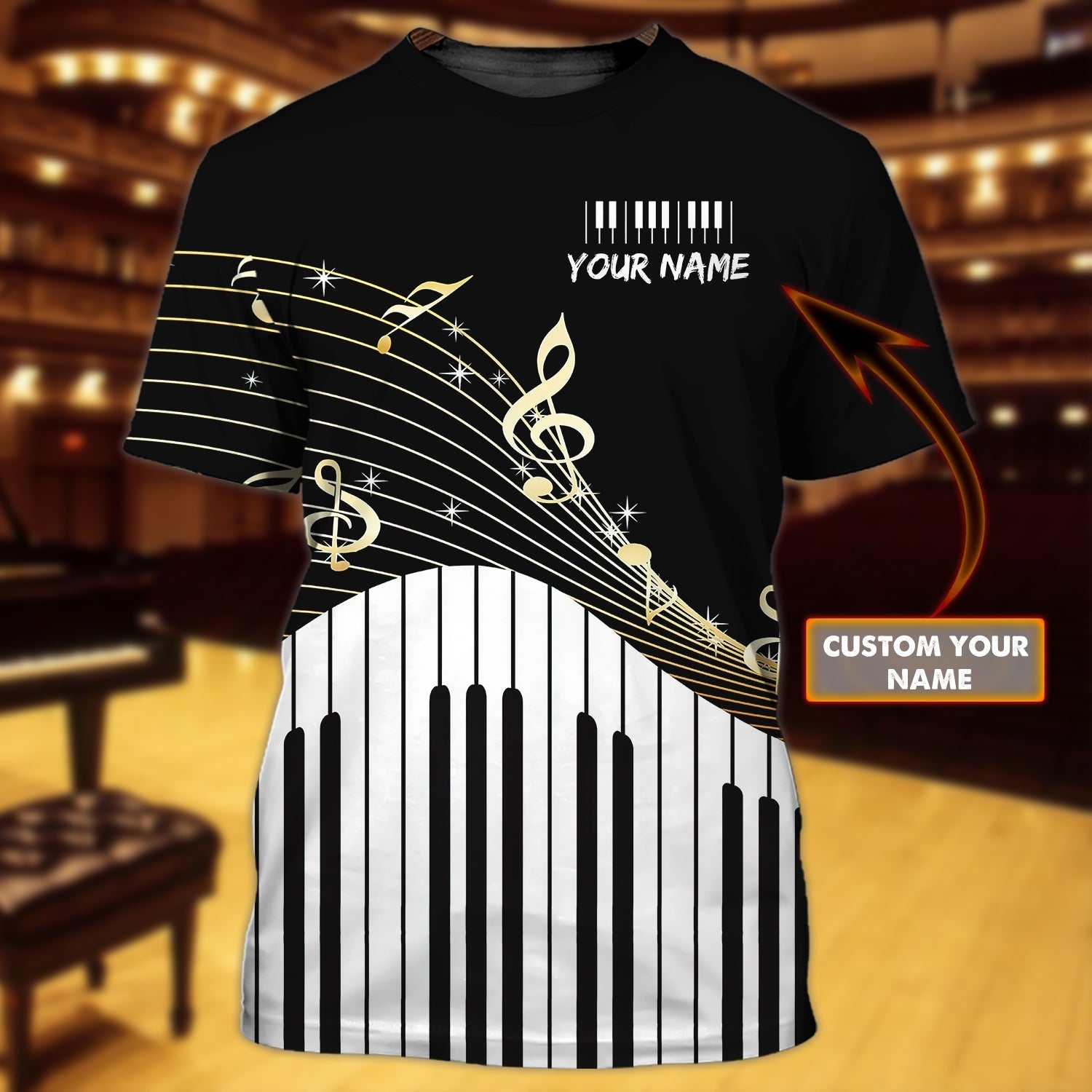 Customized 3D All Over Printed T Shirt For Pianist, Piano Tshirt, Musican Shirt, Music Lover T Shirt